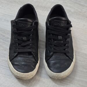 Sperry Men's Black Leather Sneakers